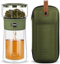 ZENS Modern Glass Infuser Teapot - One Touch Tea Maker for Loose Leaf