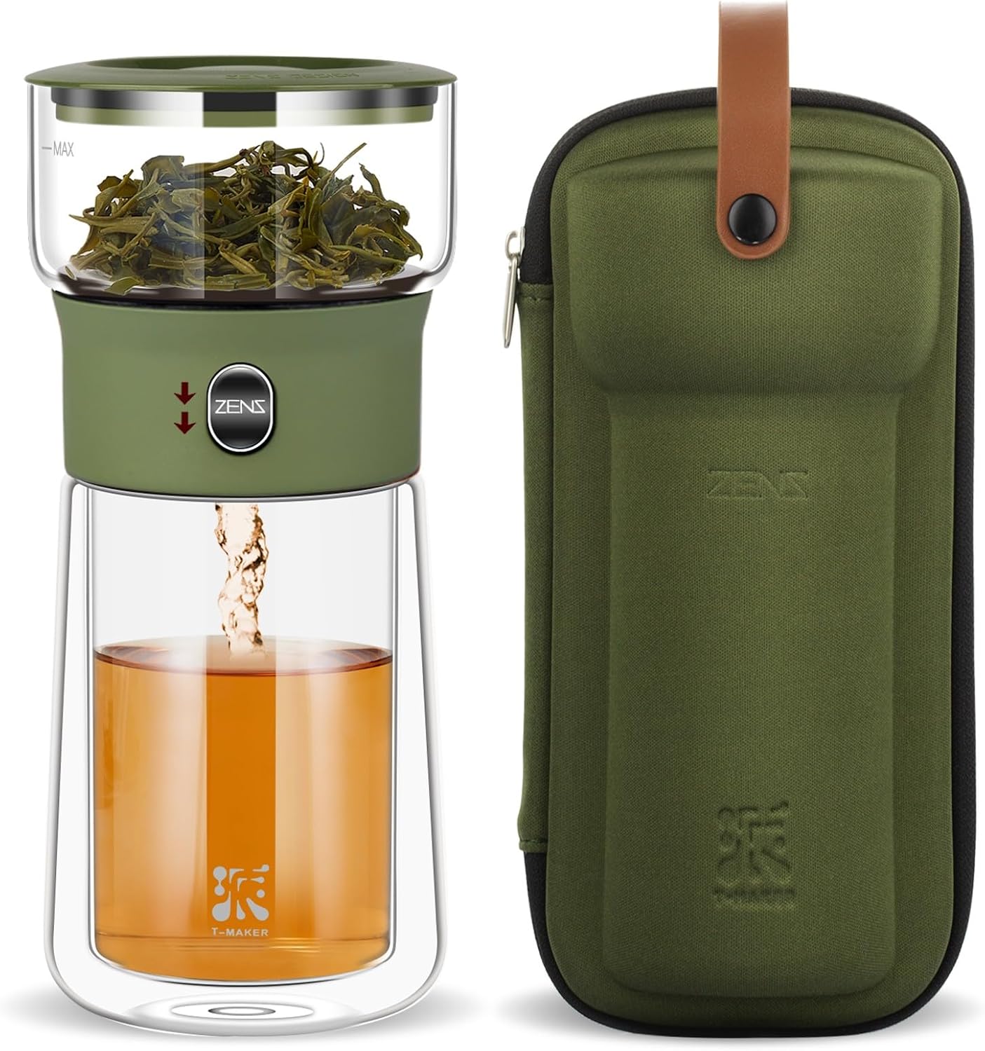 ZENS Modern Glass Infuser Teapot for Effortless Tea Brewing
