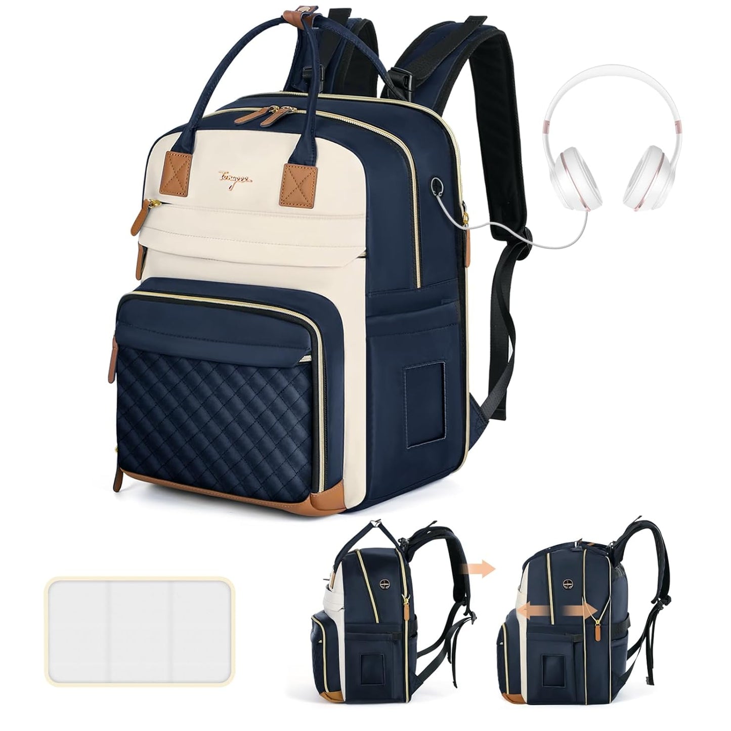 Extra Large Diaper Bag Backpack for 2 Kids - Travel Ready