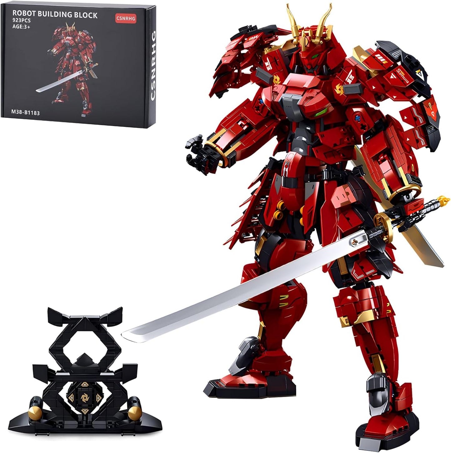 Double Knife Flow Samurai Mech Robot Model Building Blocks Set