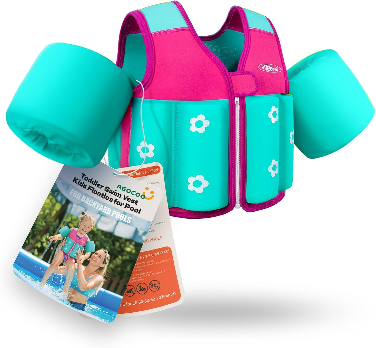 AEOCOO Toddler Swim Vest for Safe Pool Fun and Comfort