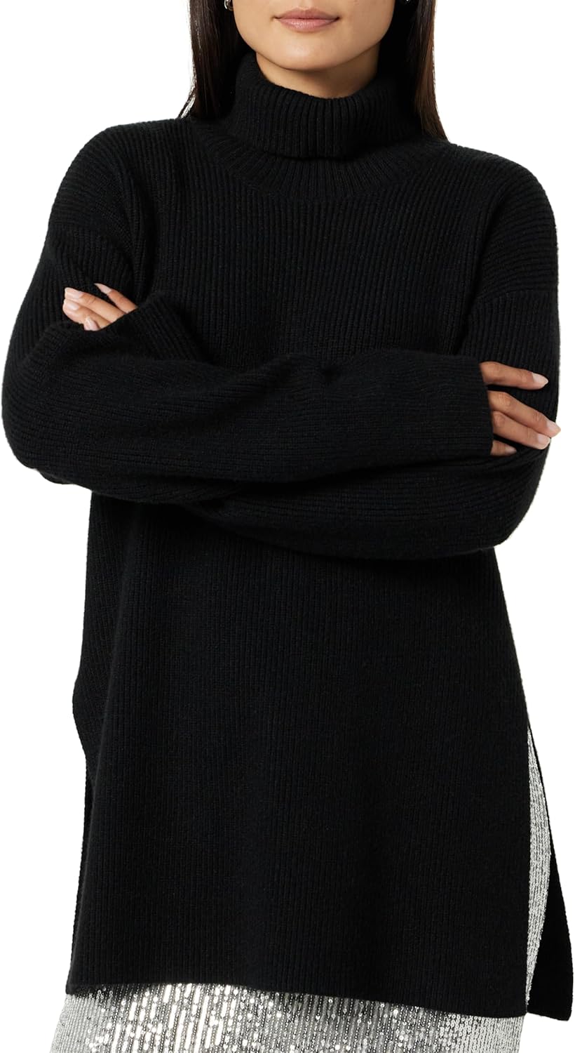 The Drop Women's Camilla Drop Shoulder Turtleneck for Comfort