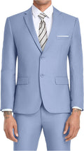 JPF Men's 2 Piece Slim Fit Suit Set with Tie - Classic Slim Fit