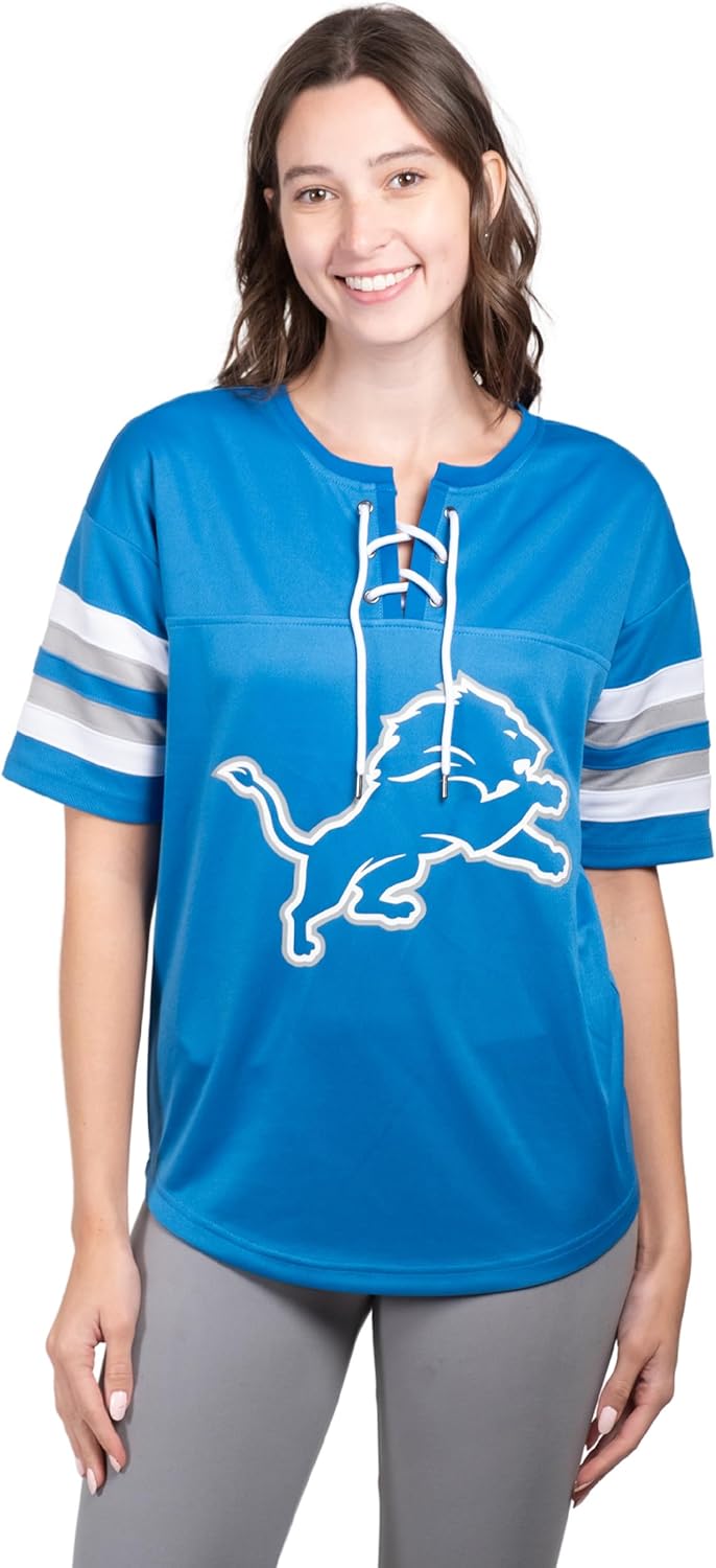Ultra Game Women's NFL Lace Up Tee Shirt for Stylish Fans