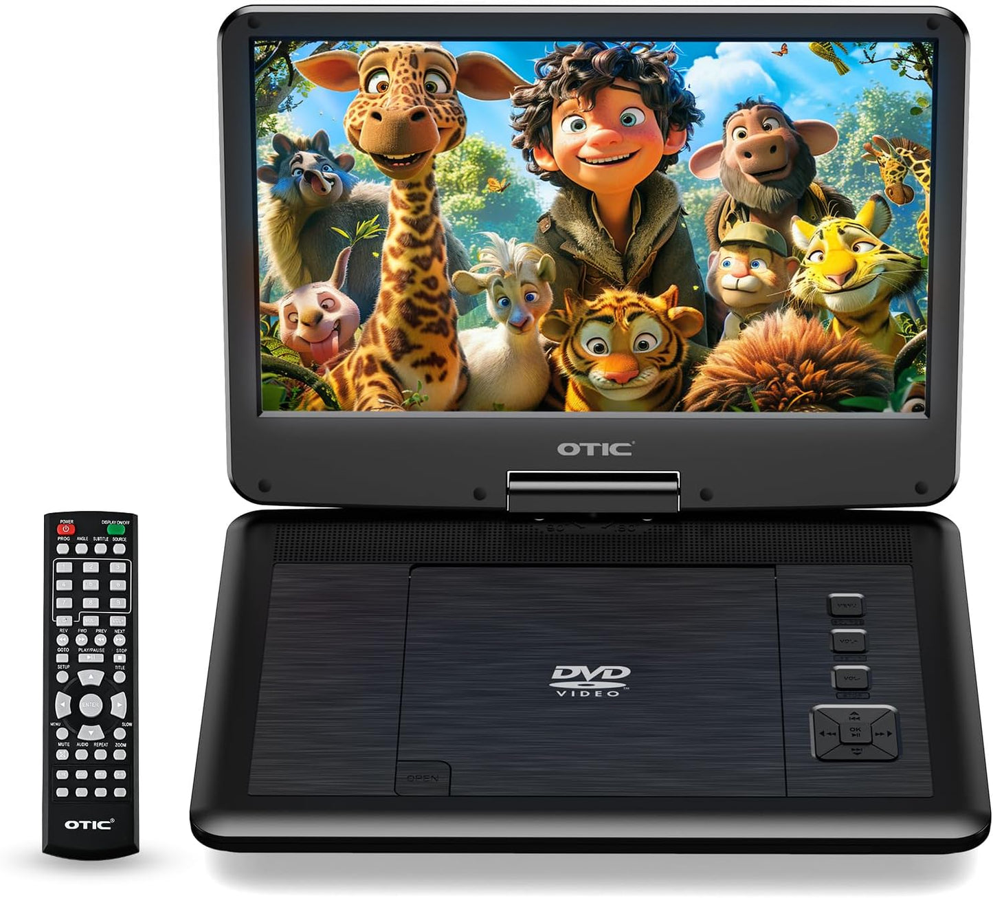 OTIC 13 Portable DVD Player: 11.6 Swivel Screen, 5-Hour Battery, Dual Speakers