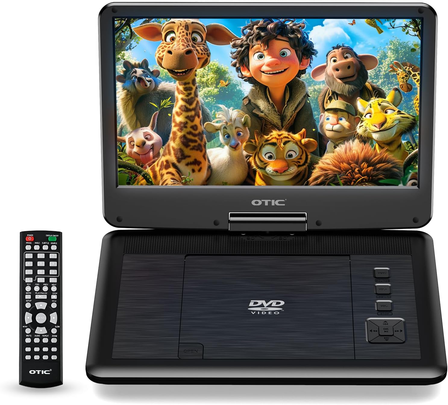 OTIC 13 Portable DVD Player: 11.6 Swivel Screen, 5-Hour Battery, Dual Speakers