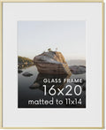 16x20 Picture Frame Gold Aluminum with Real Glass - Sleek Display