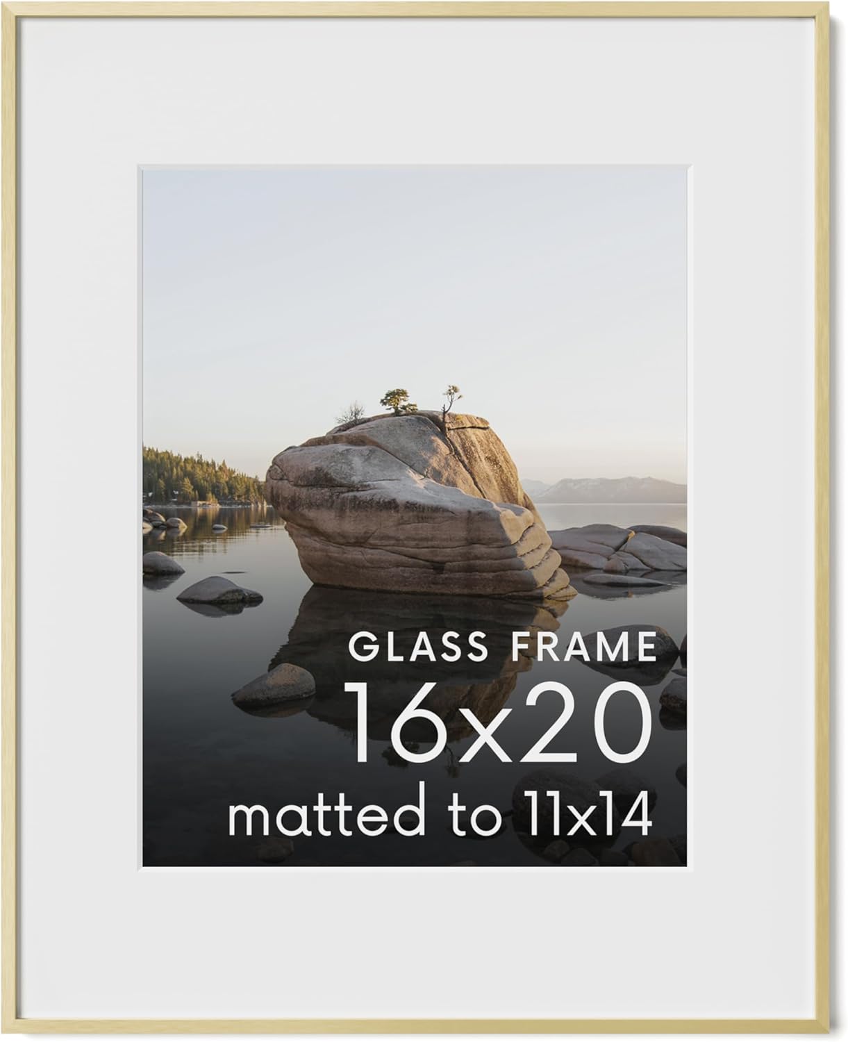 16x20 Picture Frame with Real Glass & Gold Premium-Grade Metal