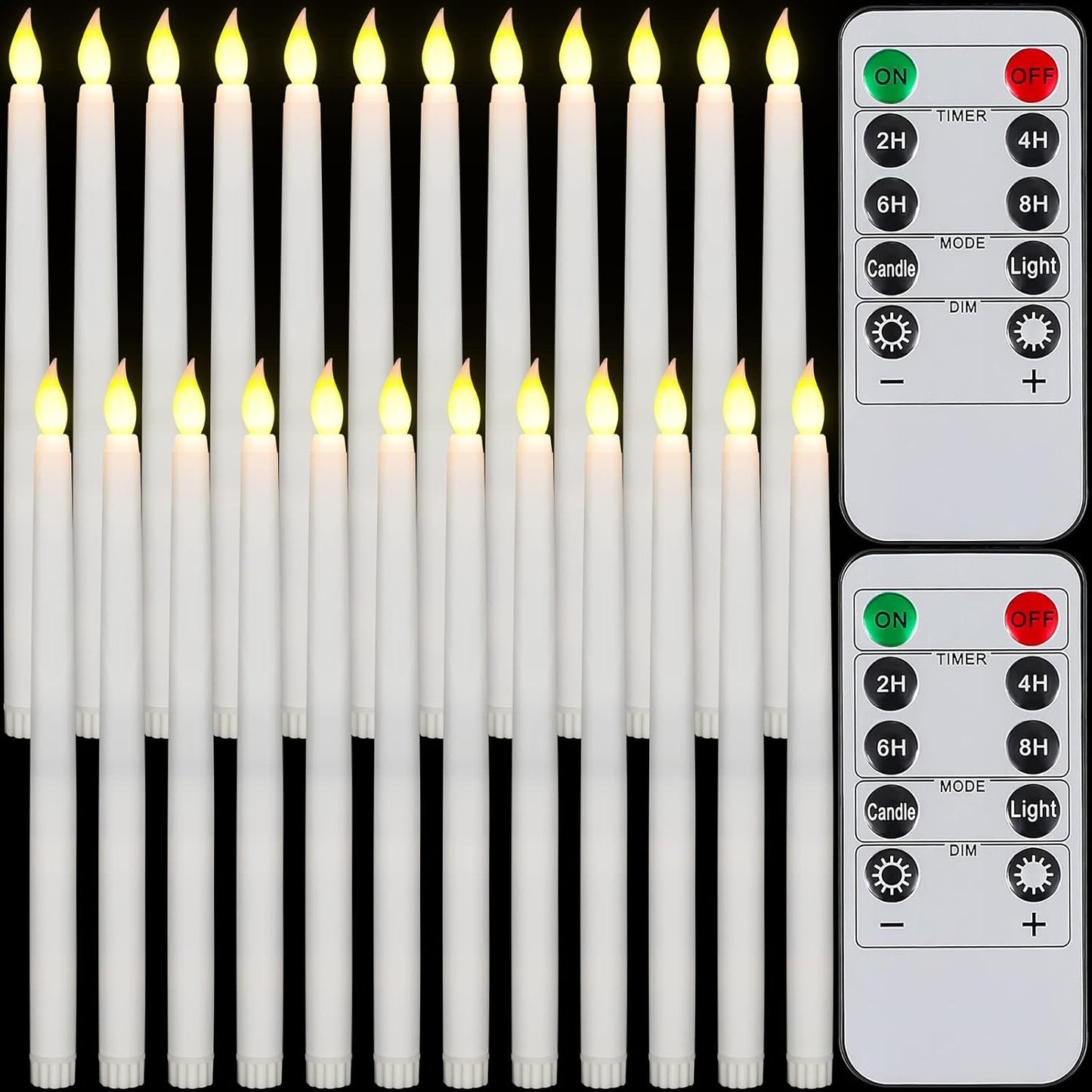 Flameless Taper Candles with Remote for Home and Wedding Decor