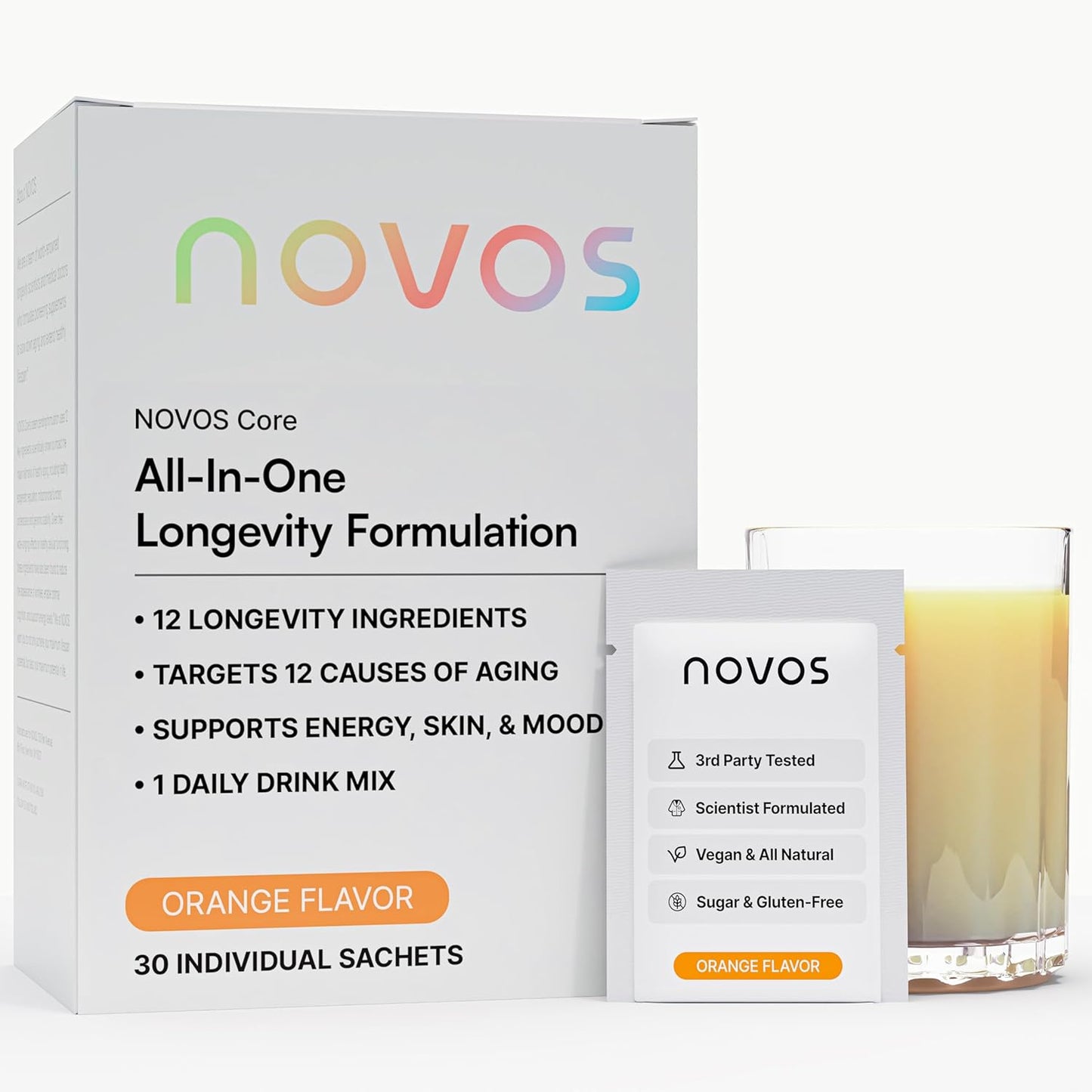 NOVOS Core Longevity Mix - Anti-Aging Drink Powder for Skin