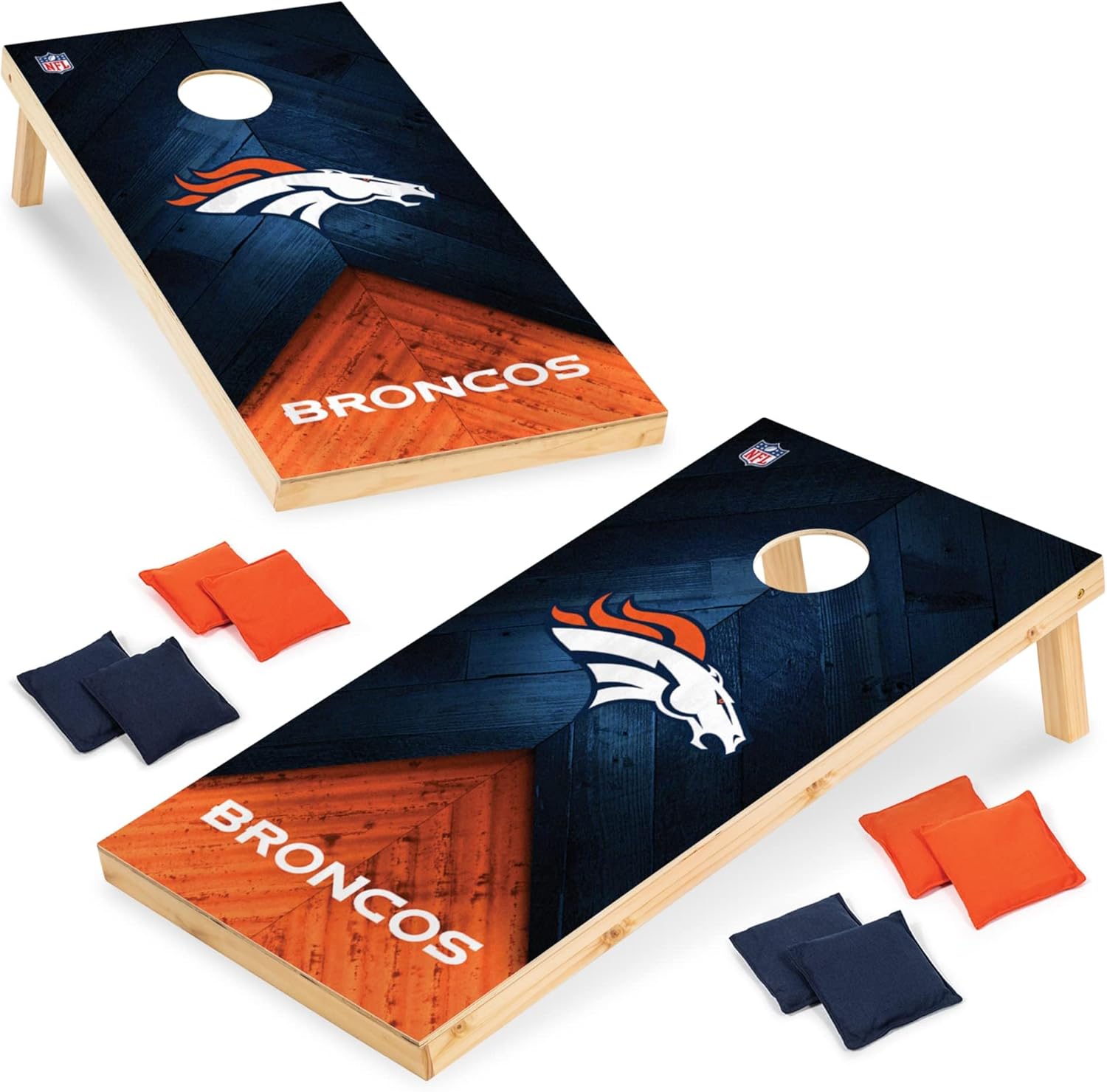 NFL Cornhole Set 2ft x 4ft Solid Wood with Team Graphics