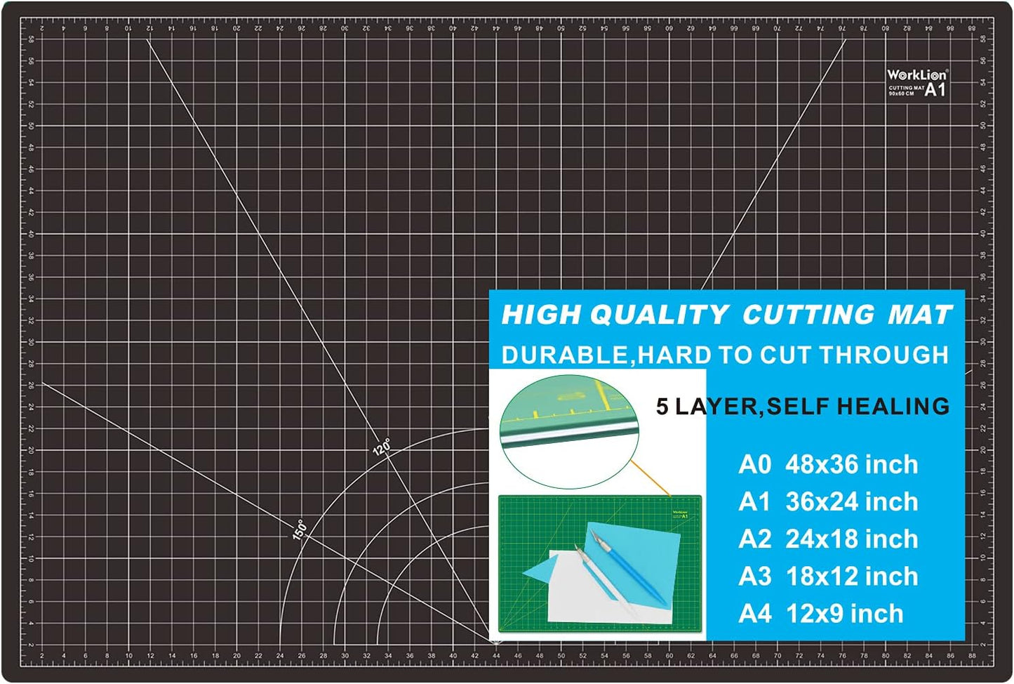 WORKLION Self Healing Cutting Mat for Sewing and Crafting Projects