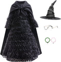 Kids Halloween Witch Costume Dress for Girls - Includes Hat & Glasses