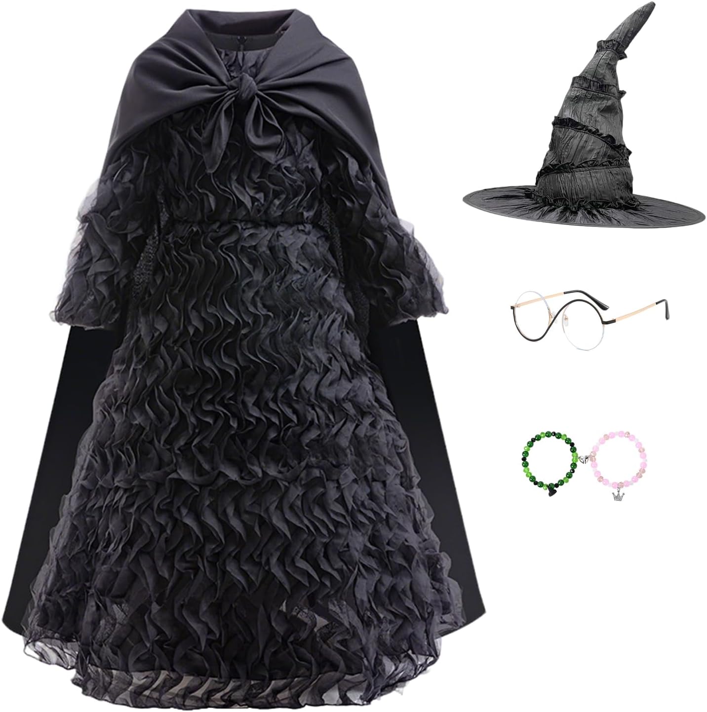 Kids Halloween Witch Costume Dress for Girls with Accessories