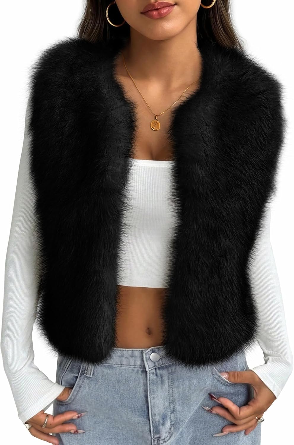 Trendy Faux Fur Vest For Women - Stylish Sleeveless Jacket