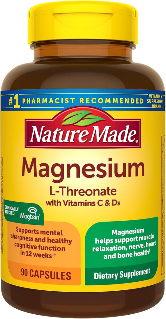 Magnesium L-Threonate Cognitive Support Supplement 90 Capsules