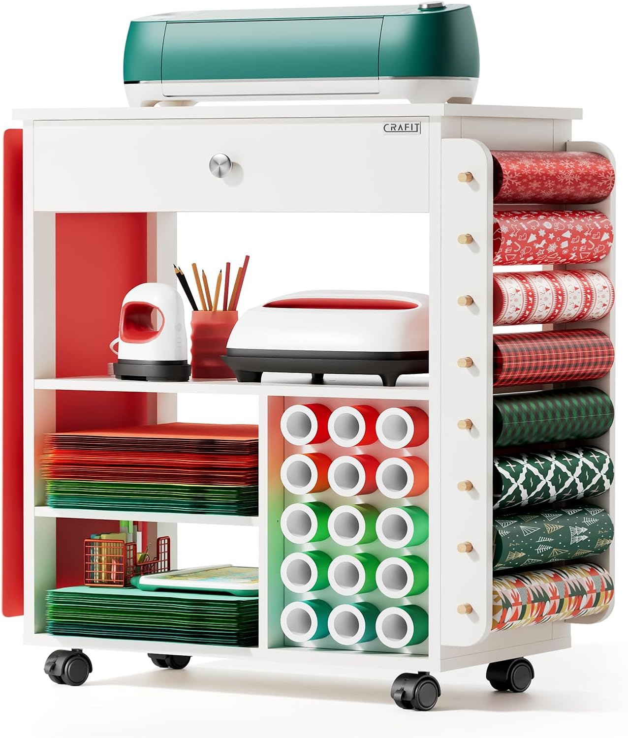 Crafit Craft Cart Organizer Table for Cricut and Crafting Needs