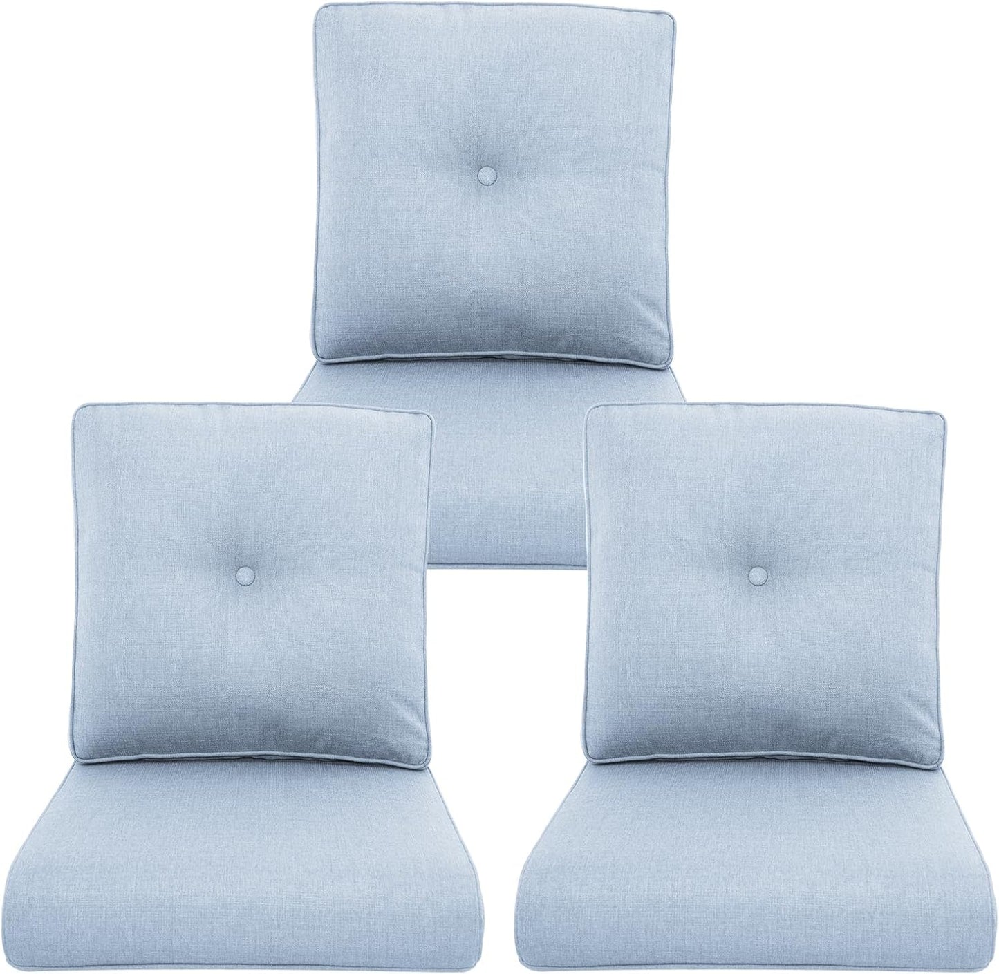 Outdoor Chair Cushions 3 Packs for High Back Patio Furniture