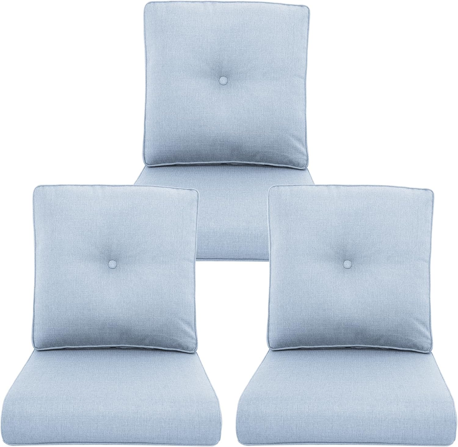 Outdoor Chair Cushions 3 Packs for High Back Patio Furniture
