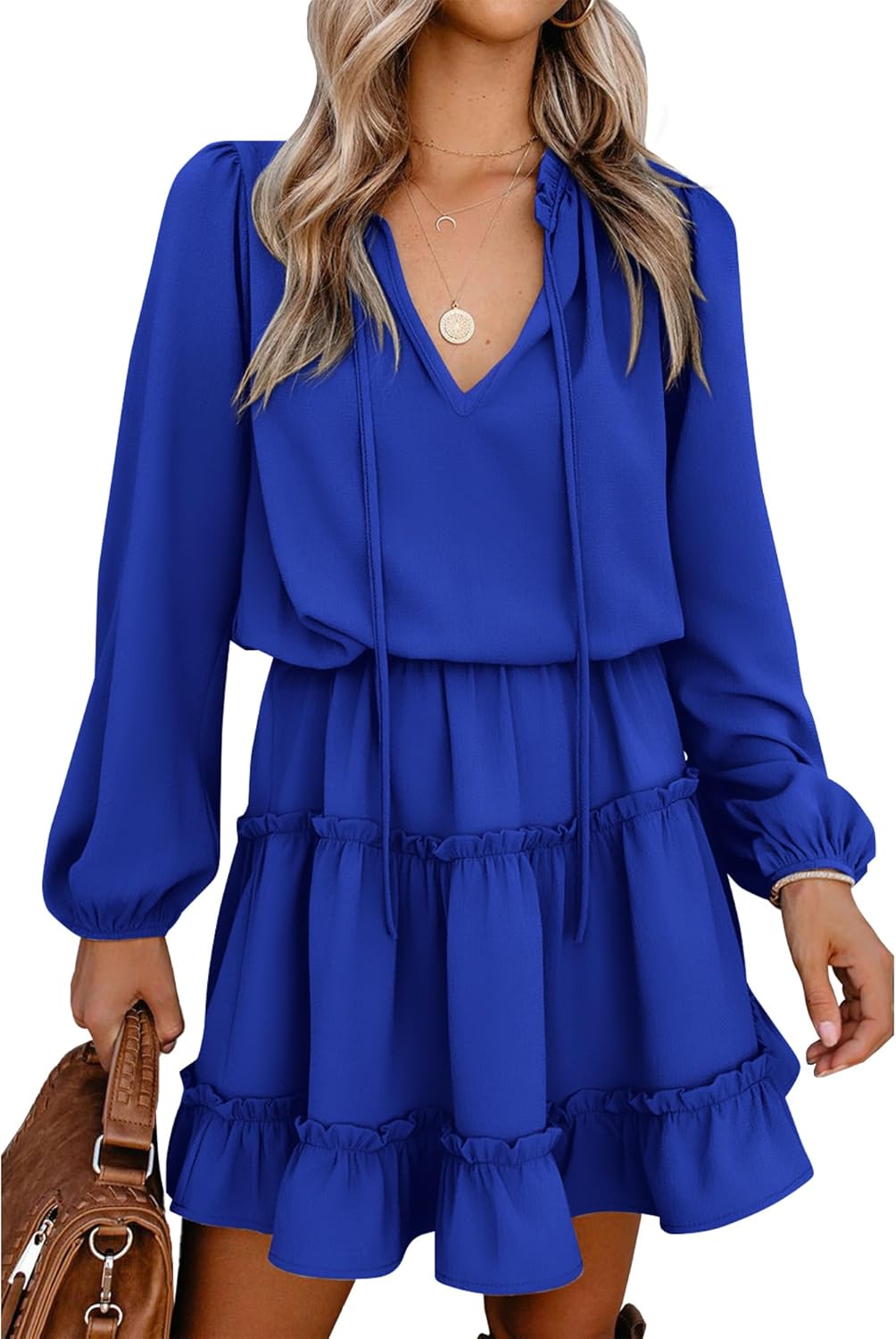 BTFBM Long Sleeve Fall Dresses for Women - Stylish Mini Dress