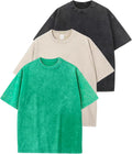 Oversized Men T Shirt Vintage Tee 3 Pack - Loose Baggy Fit