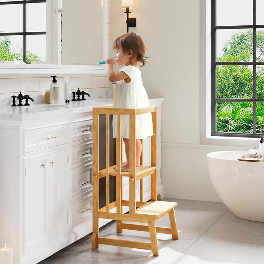 Toddler Tower 3 in 1 Adjustable Bamboo Learning Helper for Kids