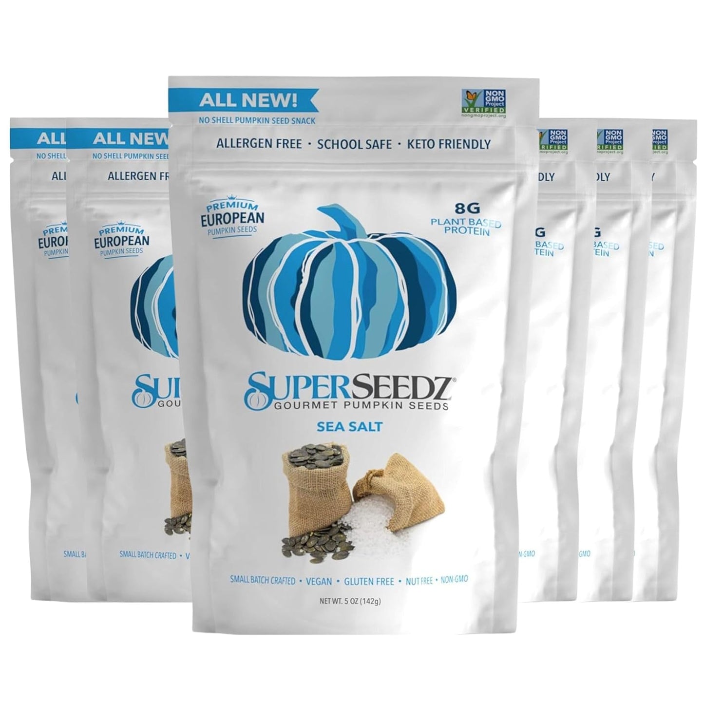 SuperSeedz Dry Roasted Pumpkin Seeds - Sea Salt Pepitas Snack