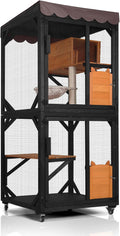 Catio Outdoor Cat Enclosure on Wheels - 3-Tier Outdoor Kitty House
