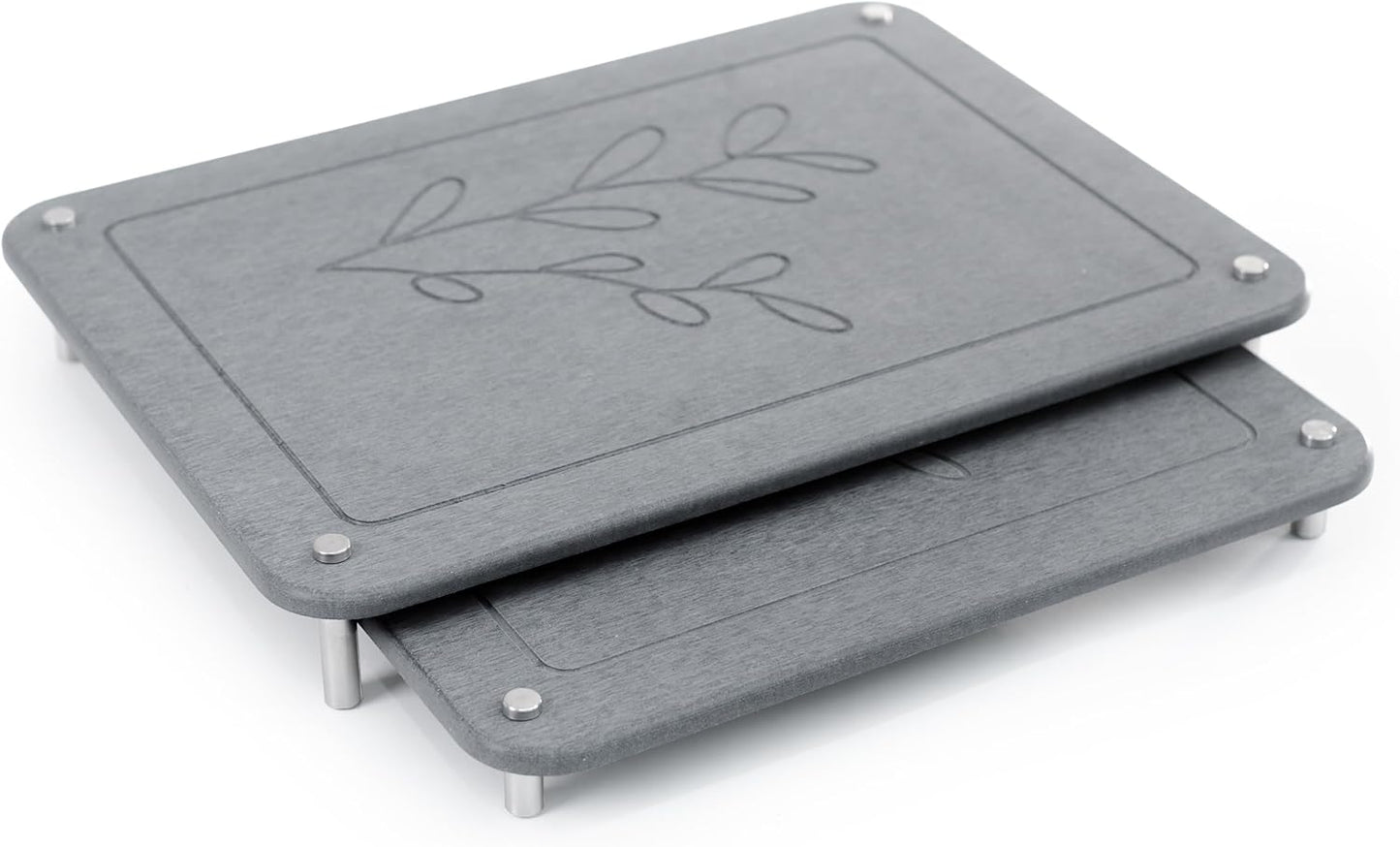Nesting Stone Dish Drying Mats for Kitchen Counter - Dark Gray