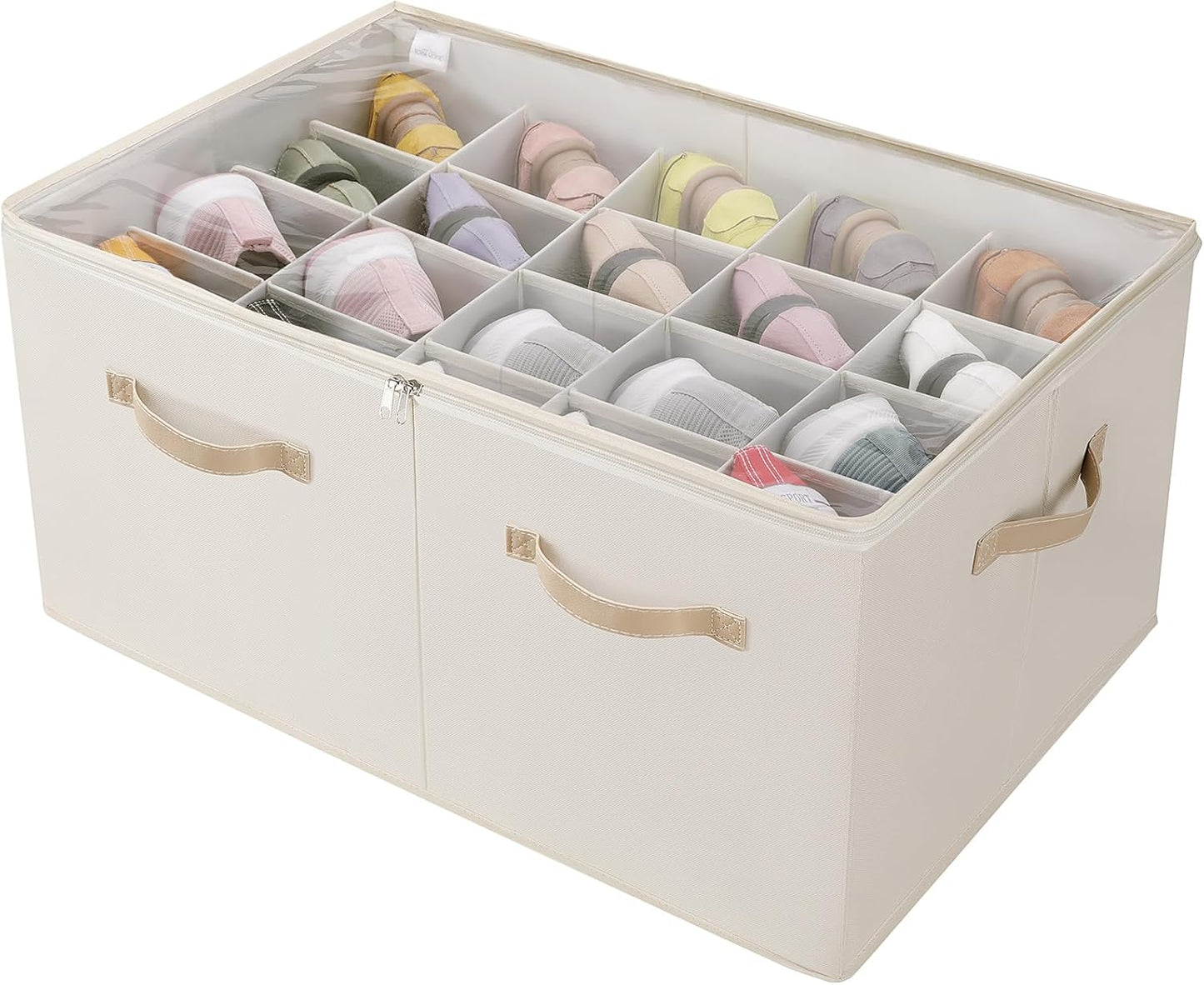 Extra Large Shoe Organizer for Closet with Adjustable Dividers