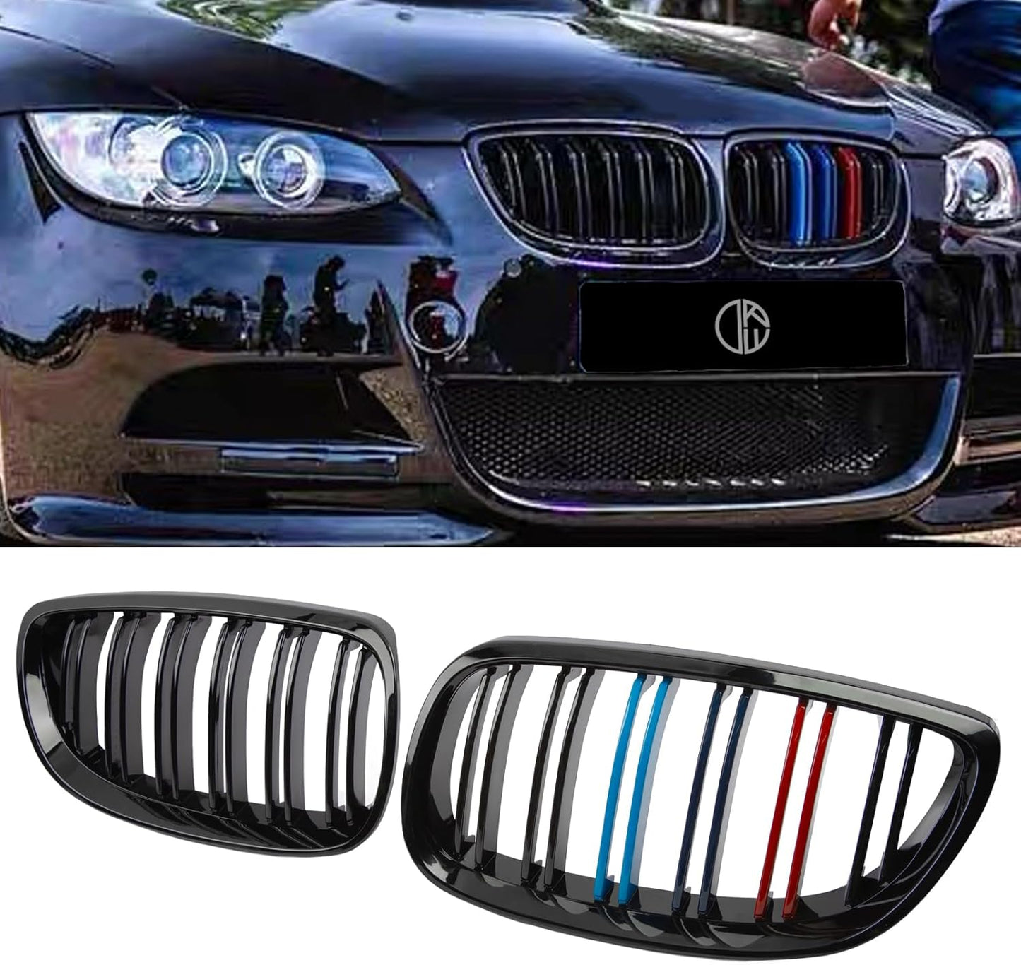 E92 Grill Double Slats M Color Grille for BMW 2006-2013 Models