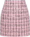 Kinghua Womens Wool Plaid Mini Skirt High Waisted Bodycon (Style Z7CV)