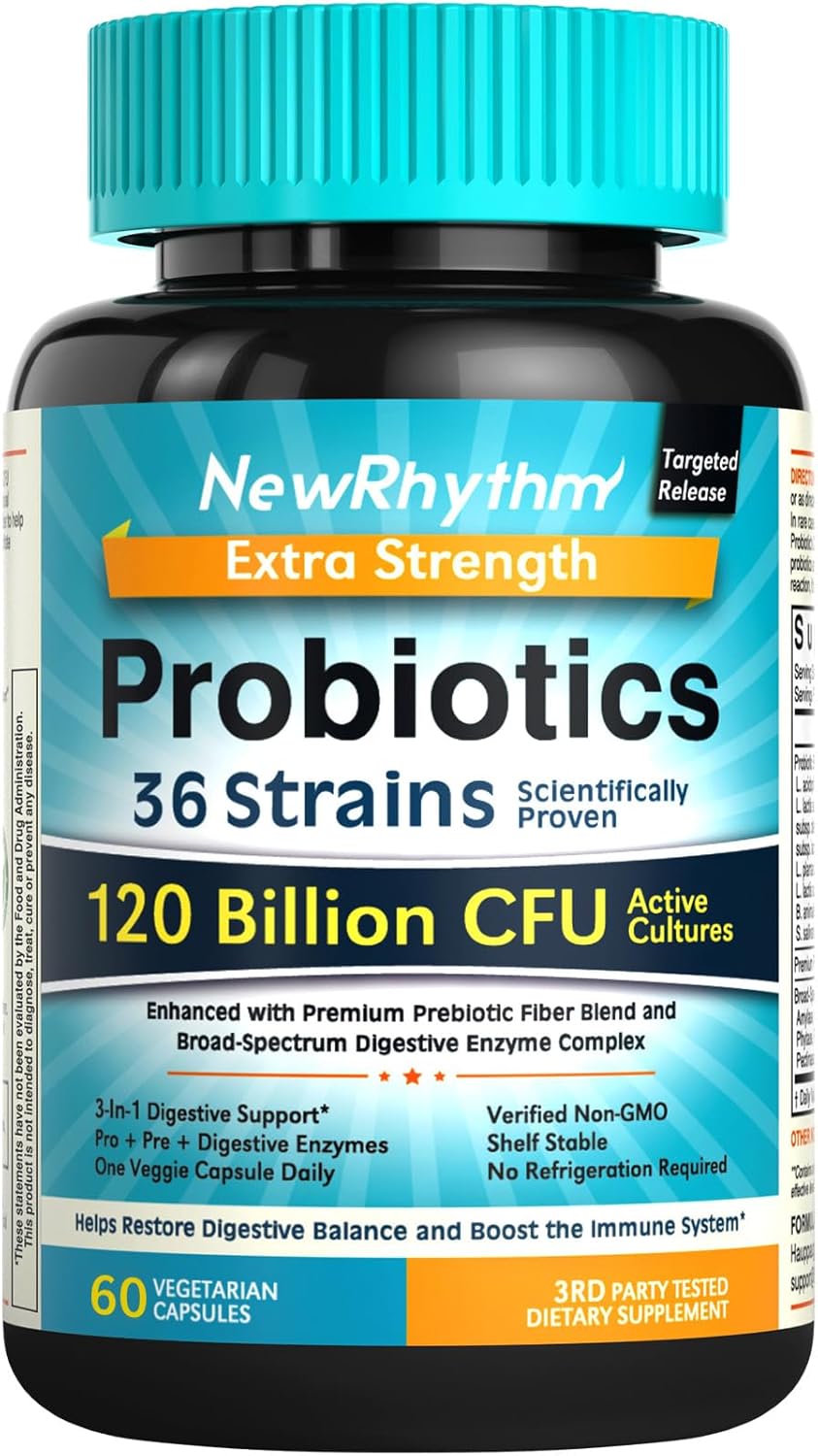 Probiotics for Digestive Health & Immune Support - 120 Billion CFU