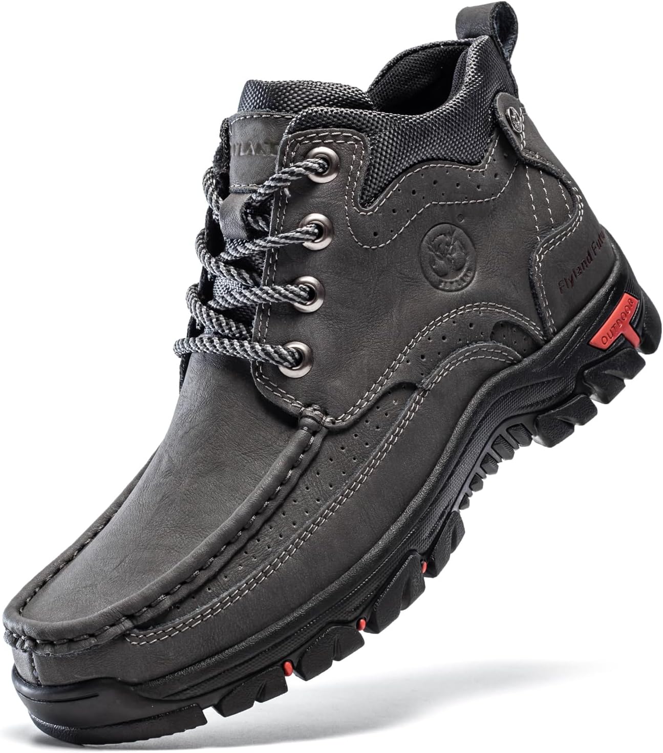 FLYLAND Men's Casual Boots Vintage Leather Chukka Mid Top Shoes