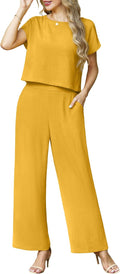 Lepunuo 2 Piece Summer Set for Women - Breezy Cap Sleeve & Wide Leg