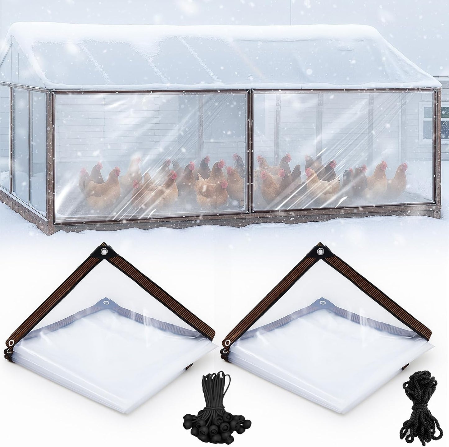 Durable Chicken Coop Cover Set for Winter Protection and Insulation