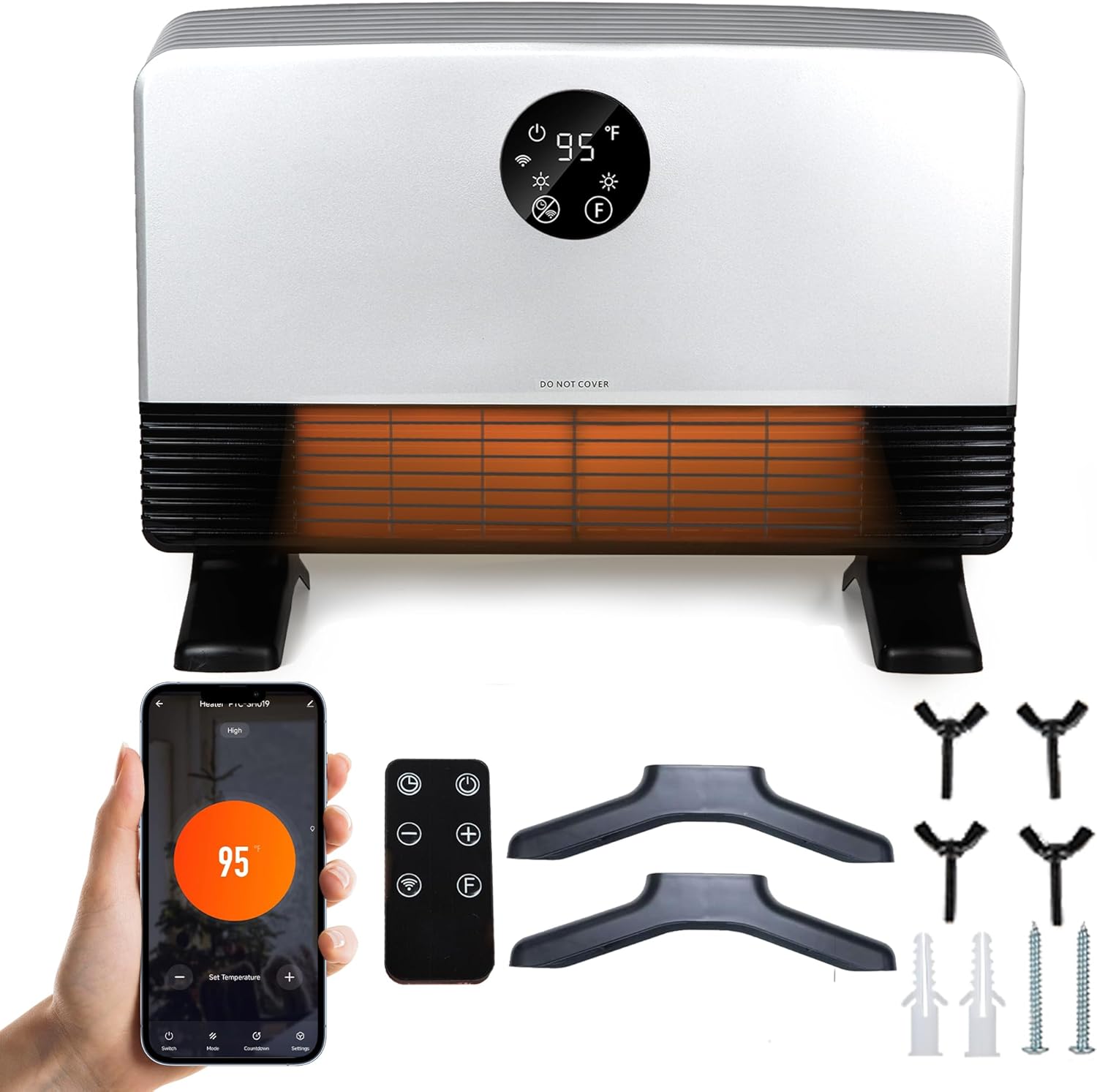 Fast Heat 1500W Portable Heater, Remote Control, 3 Modes