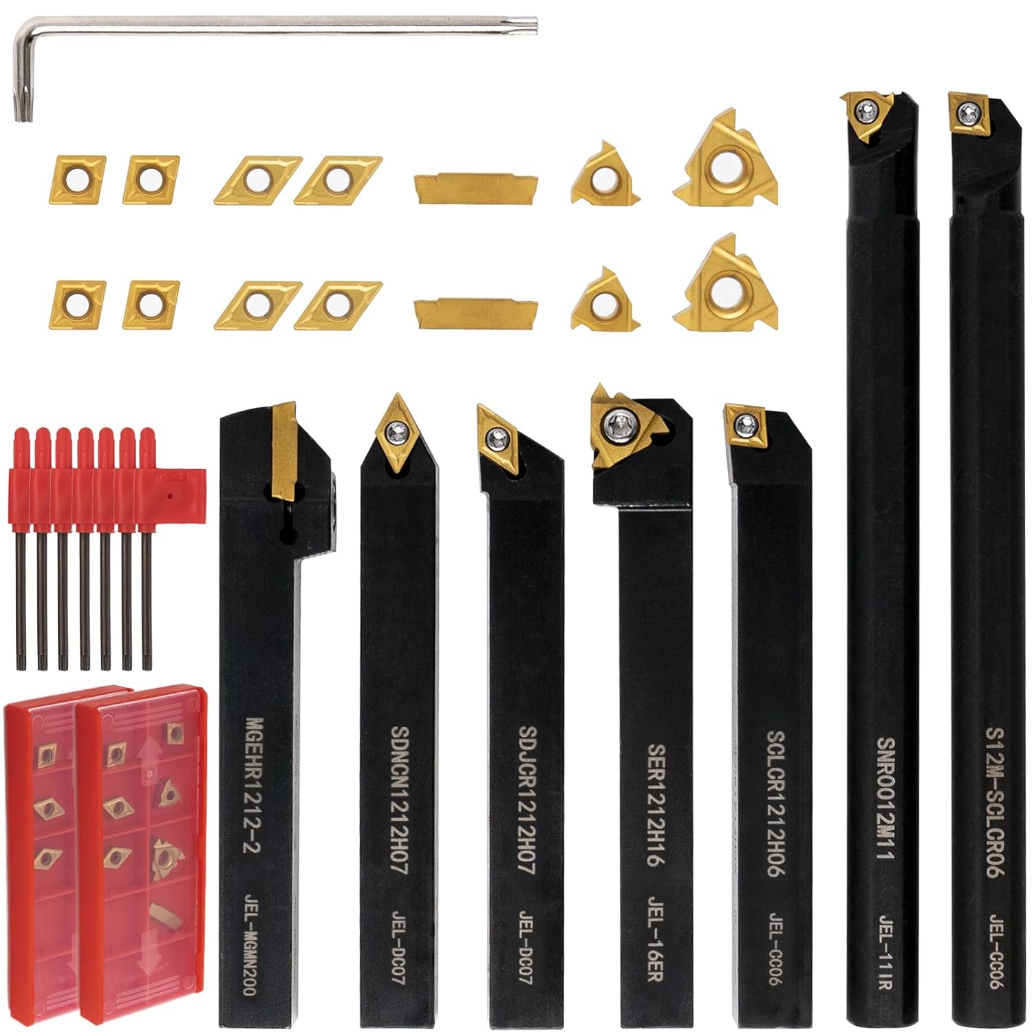 21 PCS Indexable Lathe Turning Tool Kit for Precision Machining
