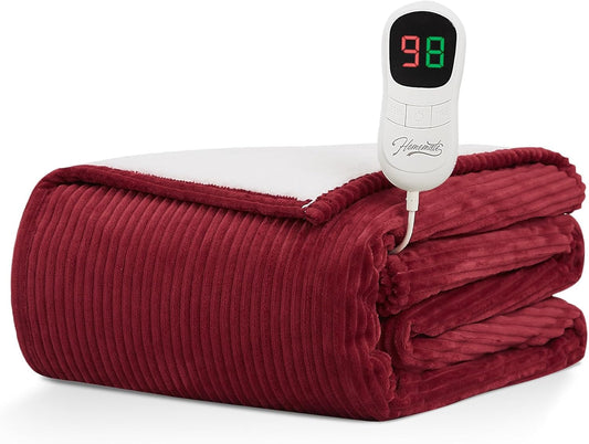 Homemate Heated Blanket Electric Throw - Soft Flannel Sherpa