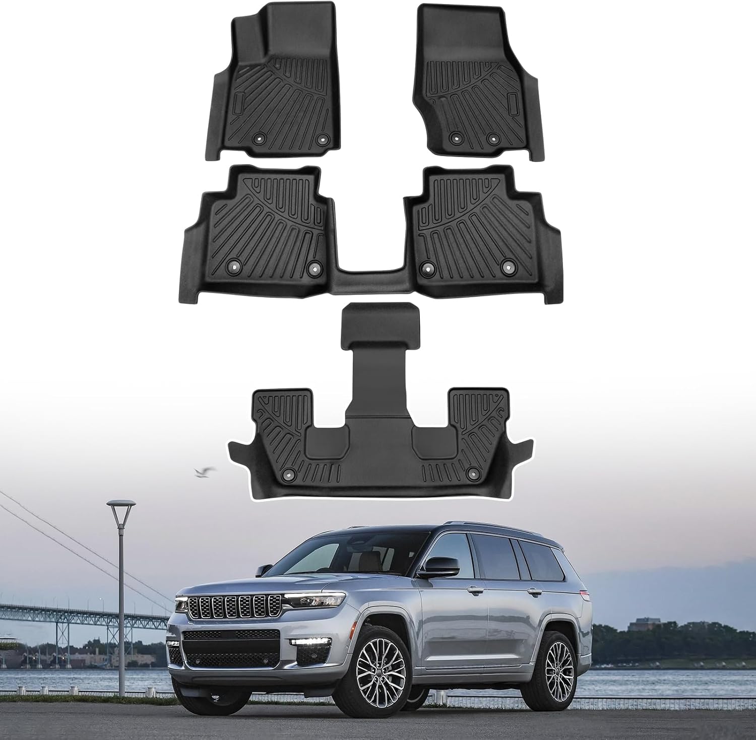 Premium All Weather Floor Mats for Jeep Grand Cherokee L 2021-2025