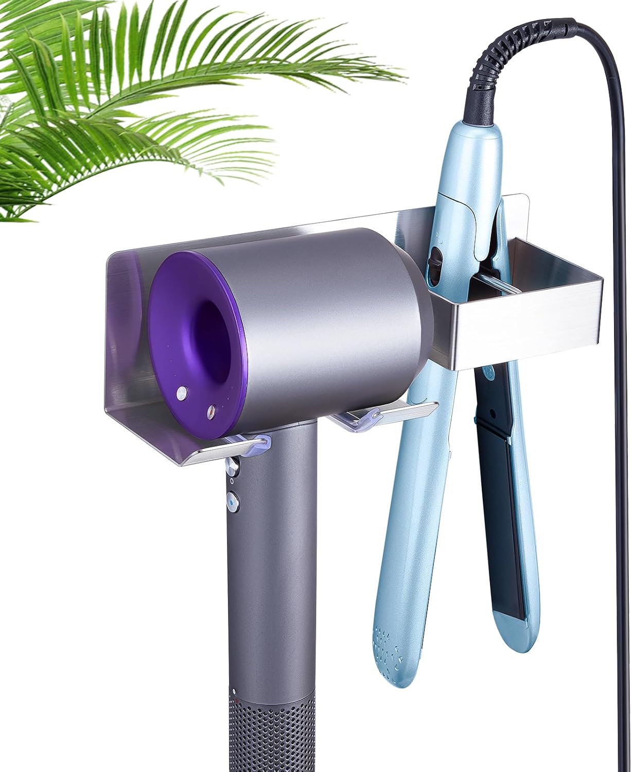 WAYASI Stainless Steel Wall Mount Hair Tools Organizer