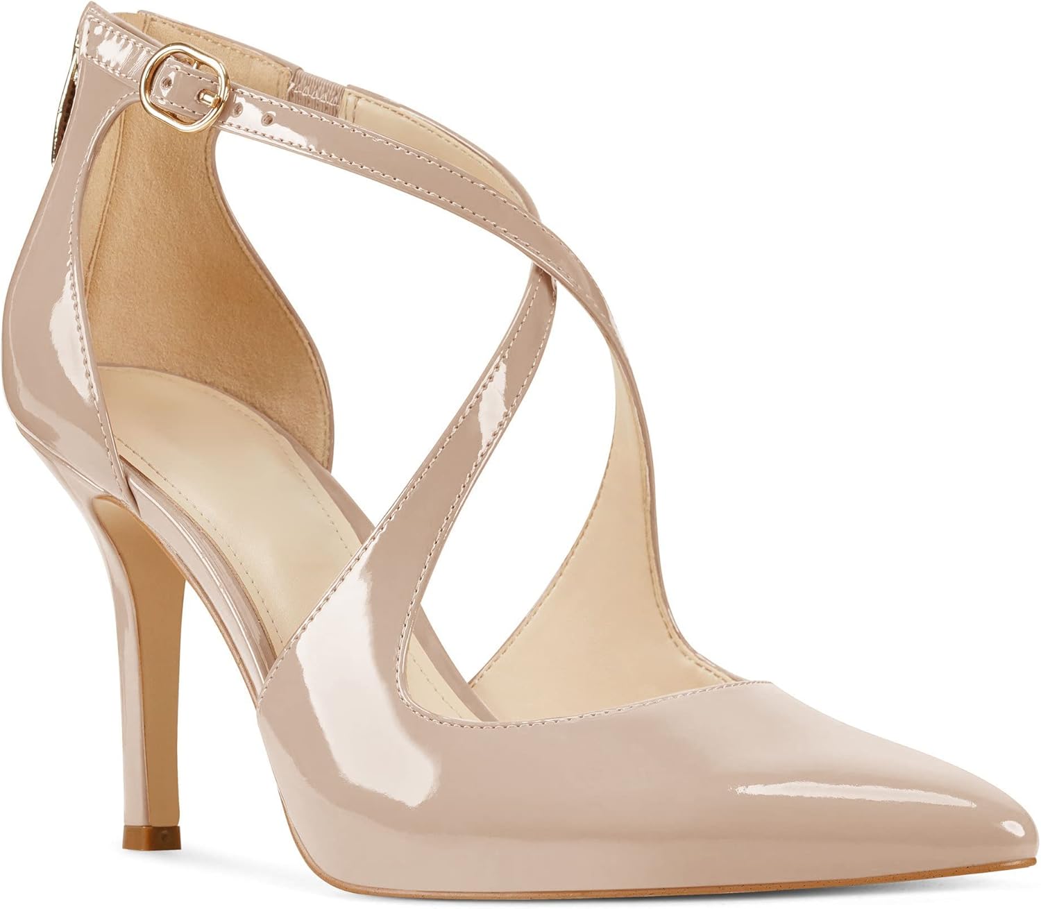 Minshluu Womens Pumps High Heels with Crossed Strap Design