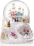 Christmas Snow Globe Musical - Castle Snowmen Tree LED Music Box