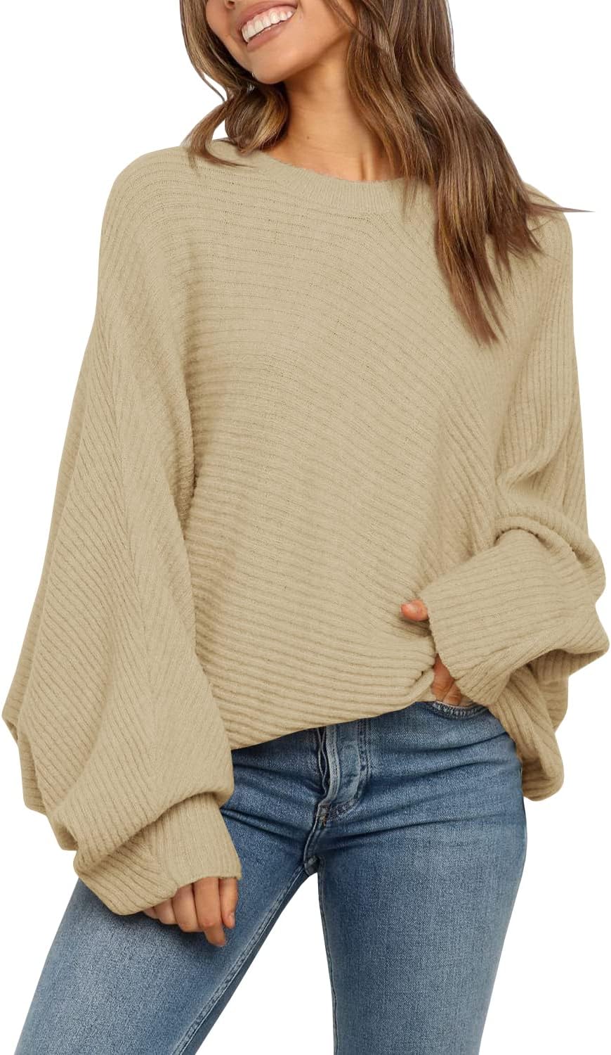 Mafulus Women's Oversized Crewneck Sweater for Stylish Comfort