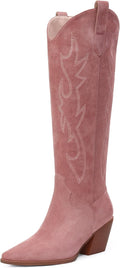 Cowgirl Boots Knee High Pointed Toe Block Heel - Western Style add