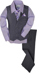 Pinstripe Boys Formal Dresswear Vest Set - Classic Suiting for Special