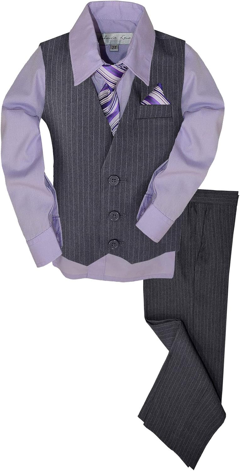 Pinstripe Boys Formal Dresswear Vest Set for Stylish Occasions