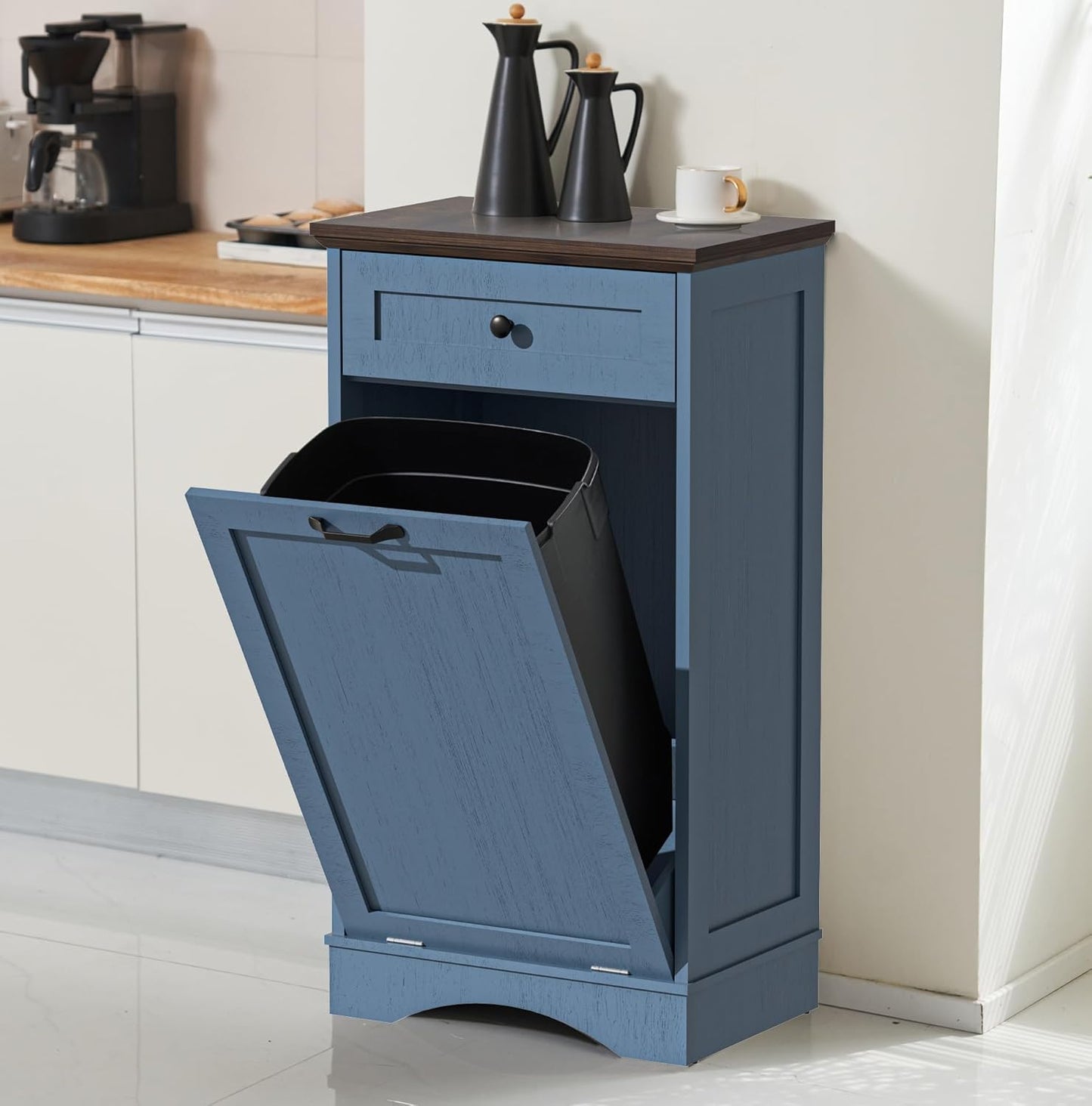 Tilt Out Trash Cabinet for Kitchen and Living Room Storage