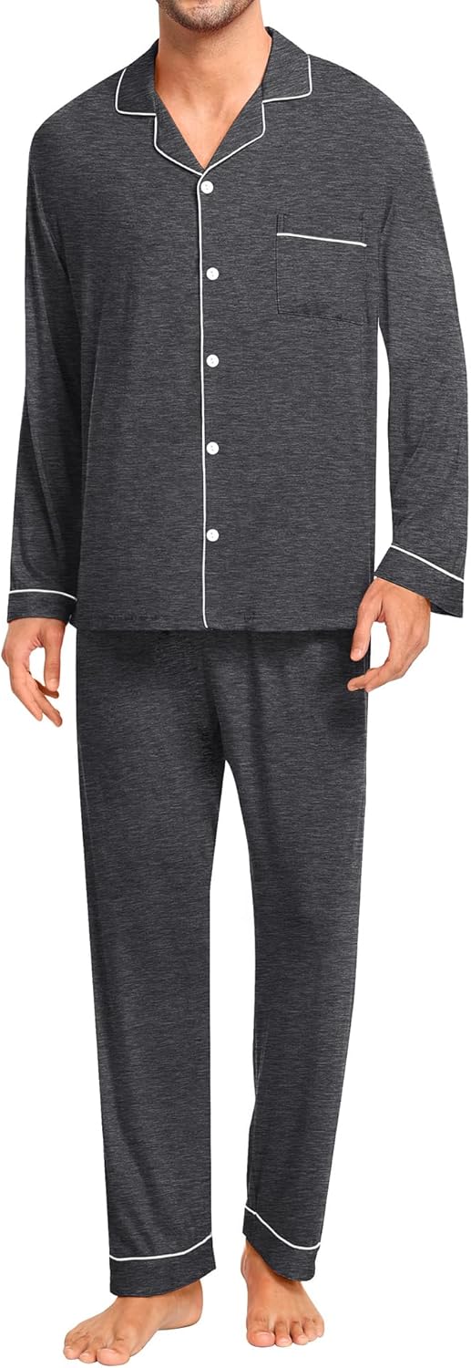 SWOMOG Men Pajamas Set - Comfy Modal Pjs for Ultimate Relaxation