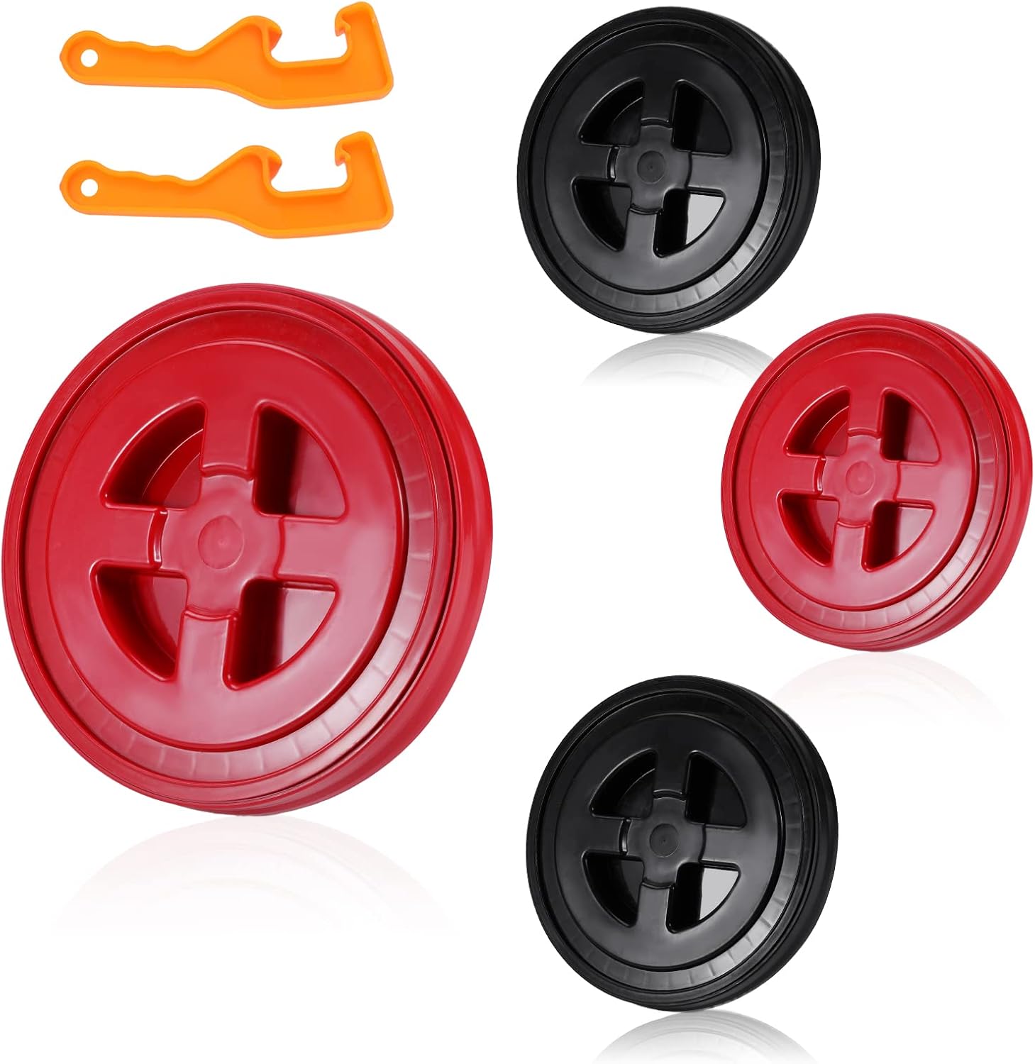 4 Pieces 5 Gallon Bucket Lid with Opener for Leak-Proof Storage
